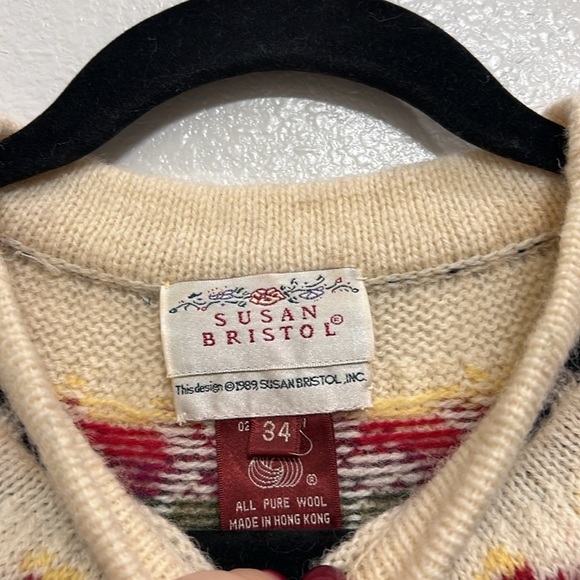 Vintage Checkered Floral Wool Coquette Pullover Sweater - Picture 8 of 10